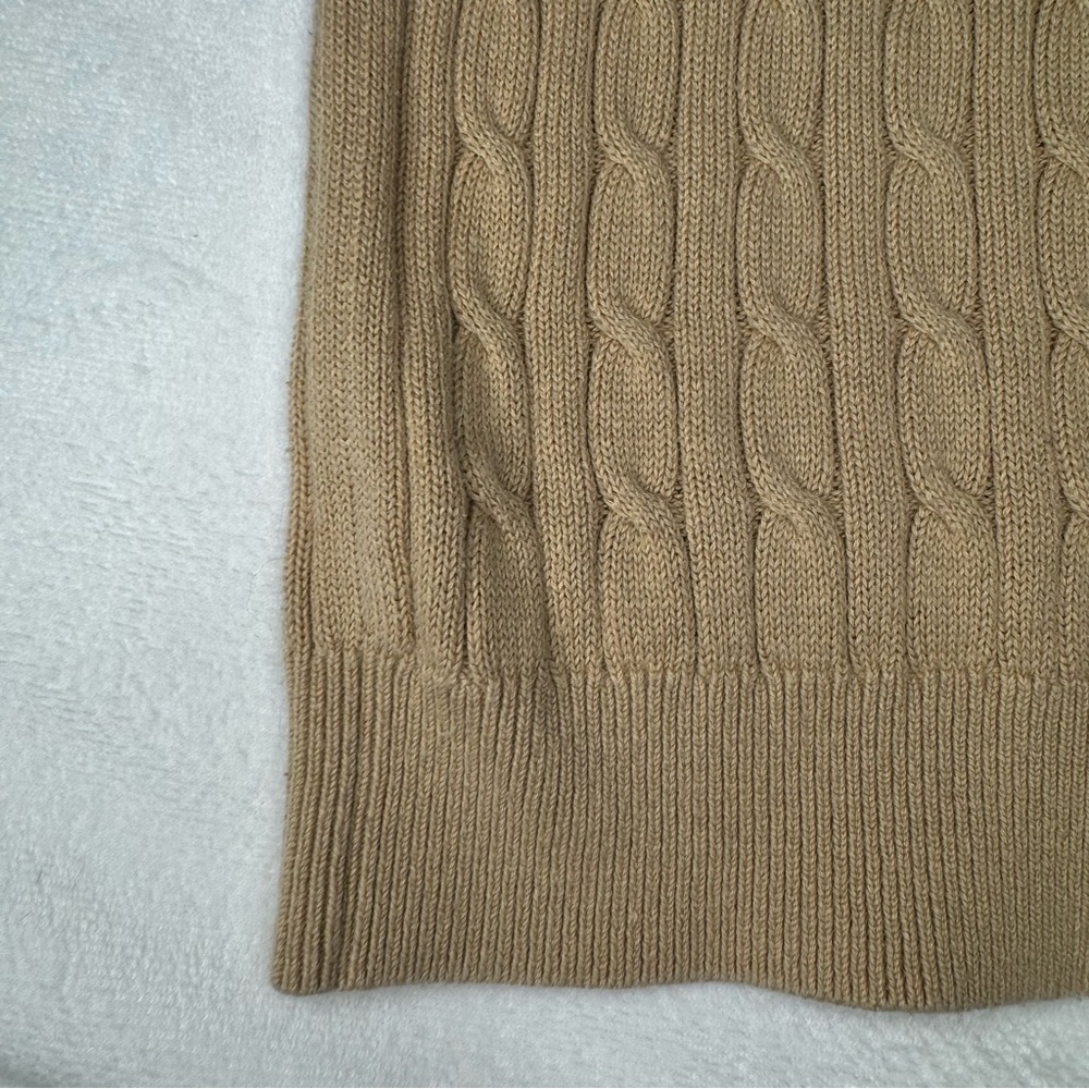 Ann Taylor Petites Tan Ribbed Knit 3/4 Sleeve Sweater Blouse - Picture 7 of 8